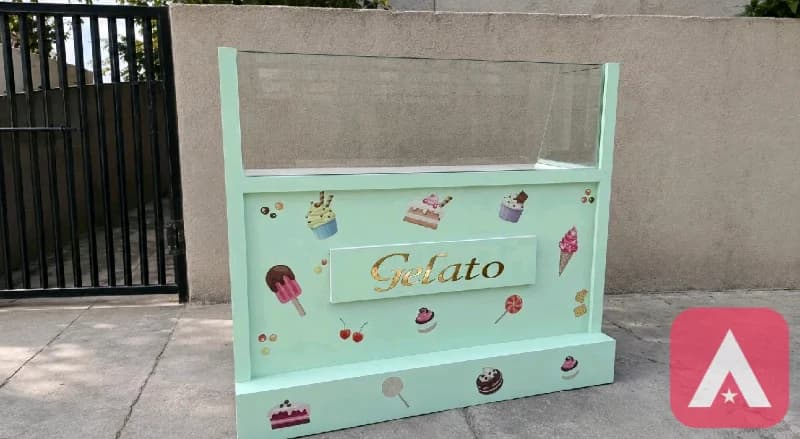 Gelato/ icecream Glass Counter with freezer