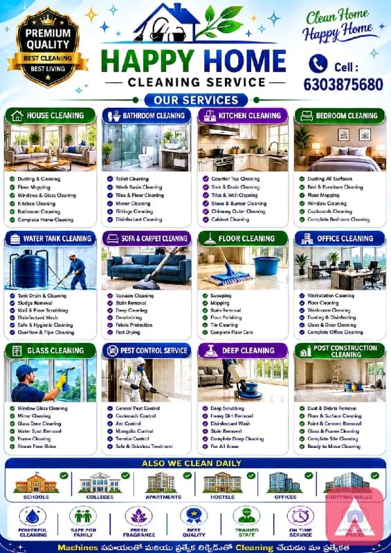 Happy Home cleaning service. 👷♂️