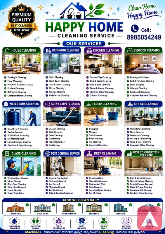 Happy Home cleaning service. 👷♂️