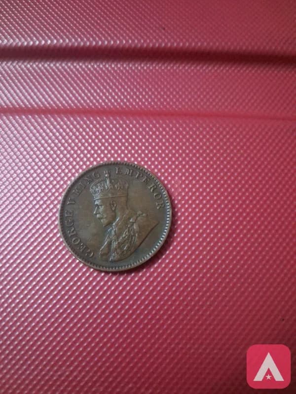 a old coin year 1912 george 5 king emperor coin one quarter anna indian old coin