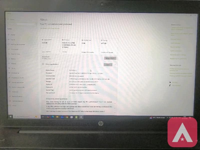 HP laptop Zbook 17 g3