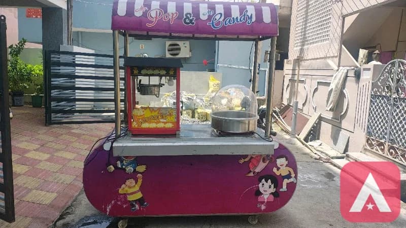 Popcorn machine & cotton candy machine & with Stainless steel counter