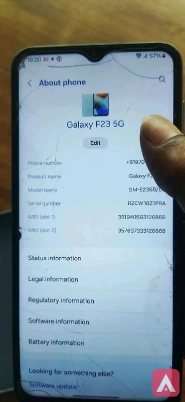 samsung galaxy F23 5g verry good working condition