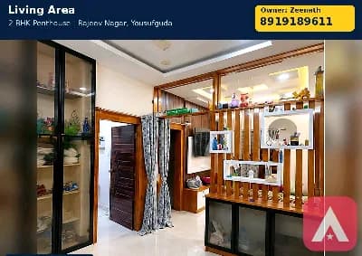2 BHK Semi-Furnished Penthouse for Rent in Rajeev Nagar, Yousufguda, Hyderabad