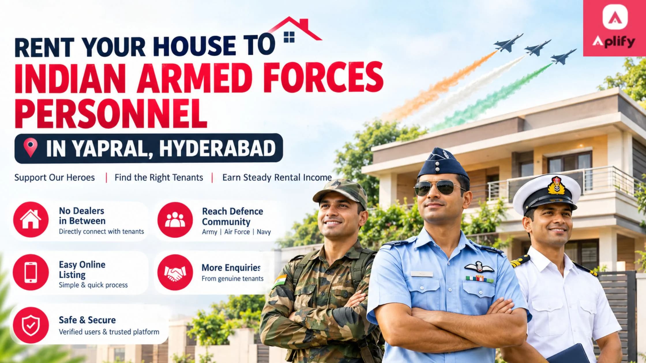 Rent your house to Indian Armed Forces personnel in Yapral, Hyderabad